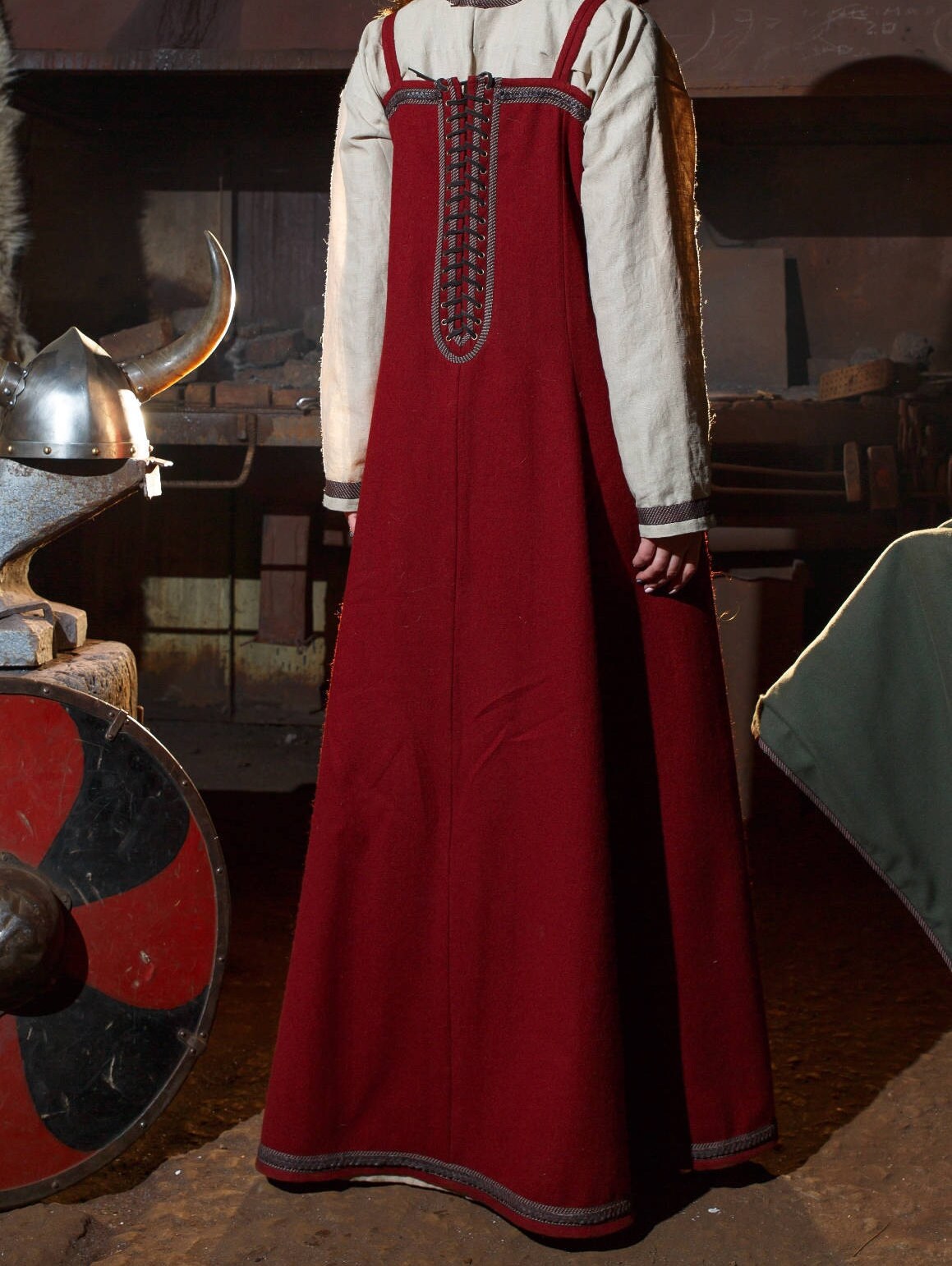 Viking red dress “Freya” - SokolArmory