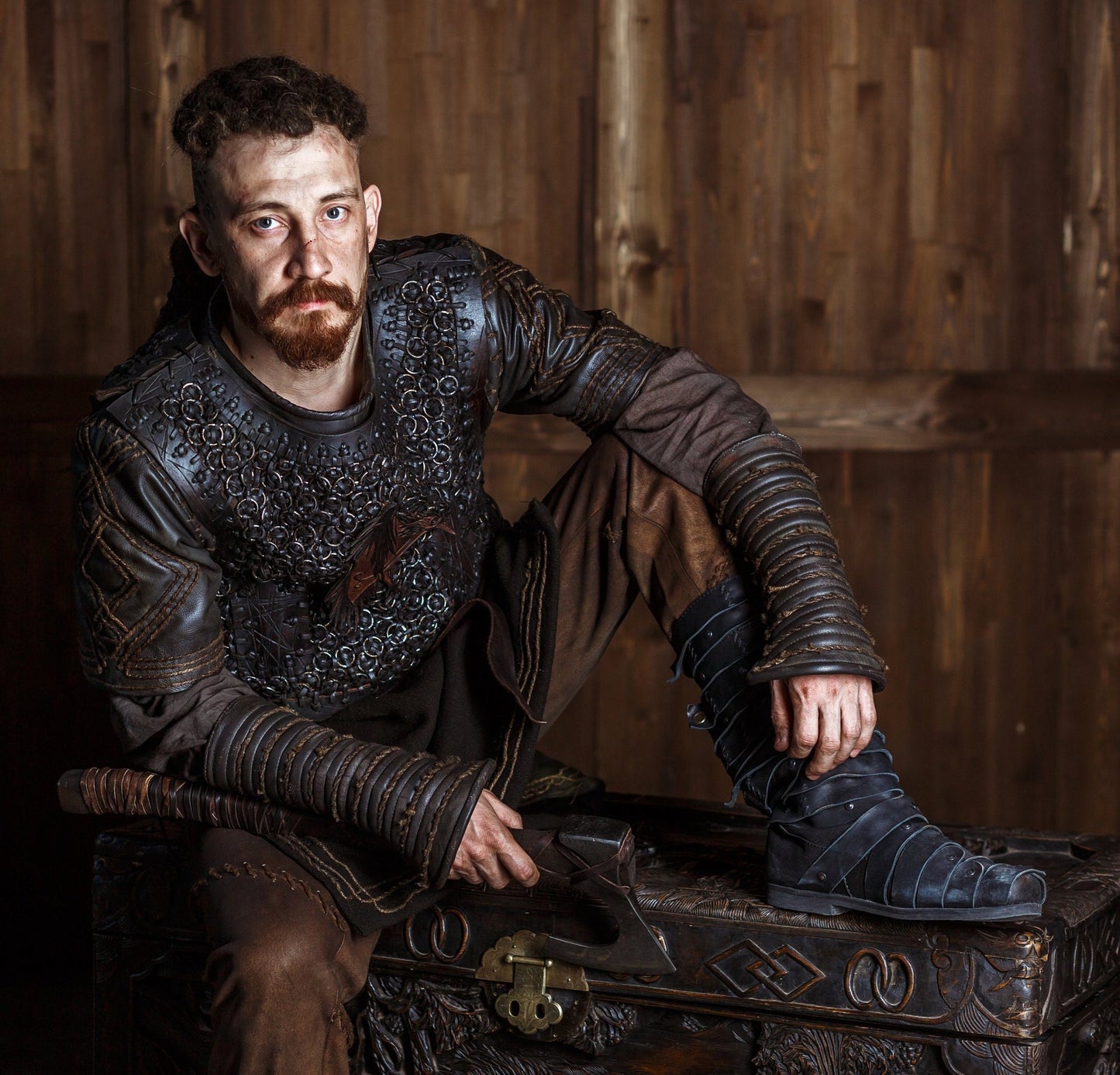 Ragnar black leather boots (Vikings) - SokolArmory
