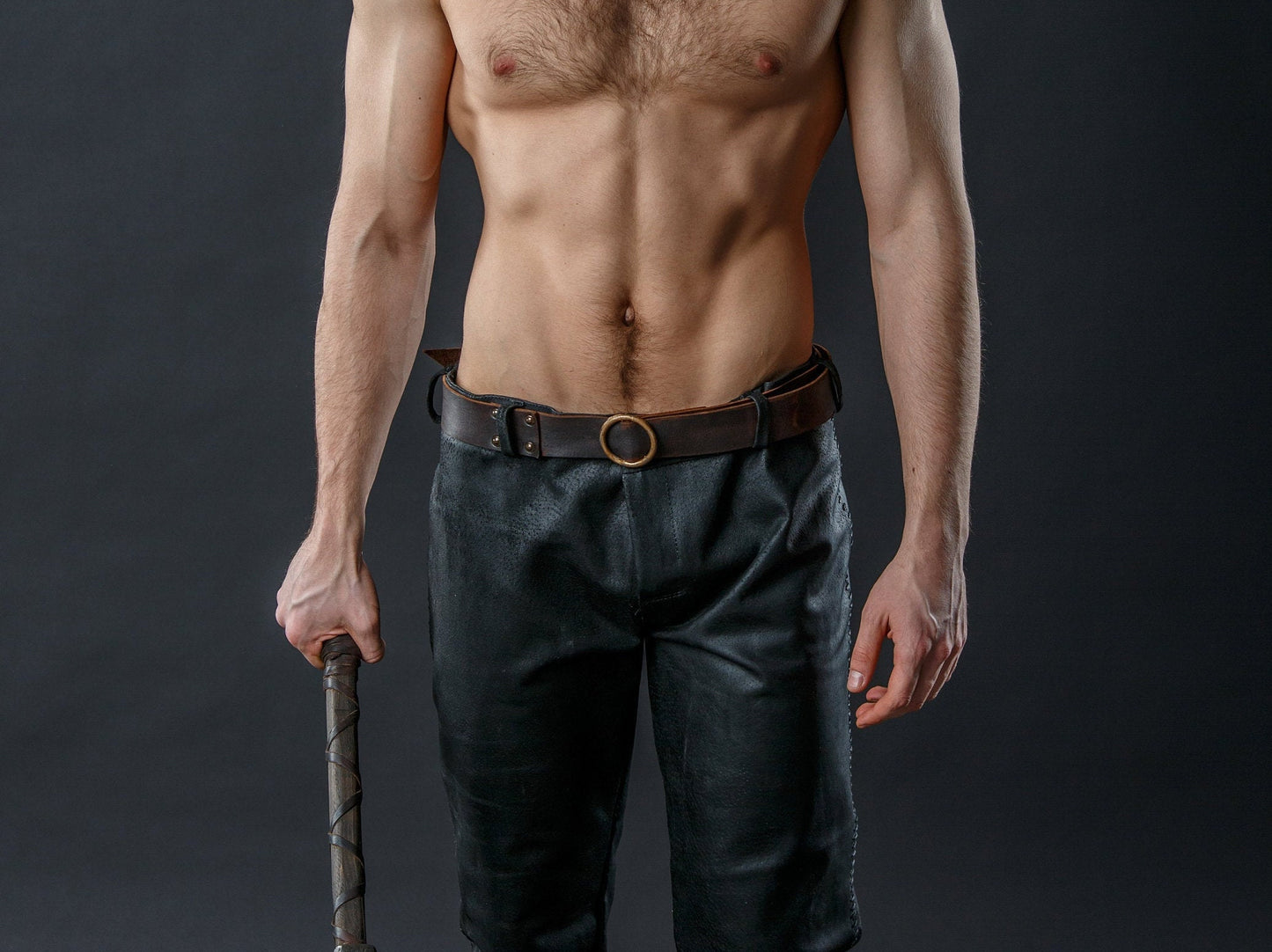 Medieval viking leather belt - SokolArmory