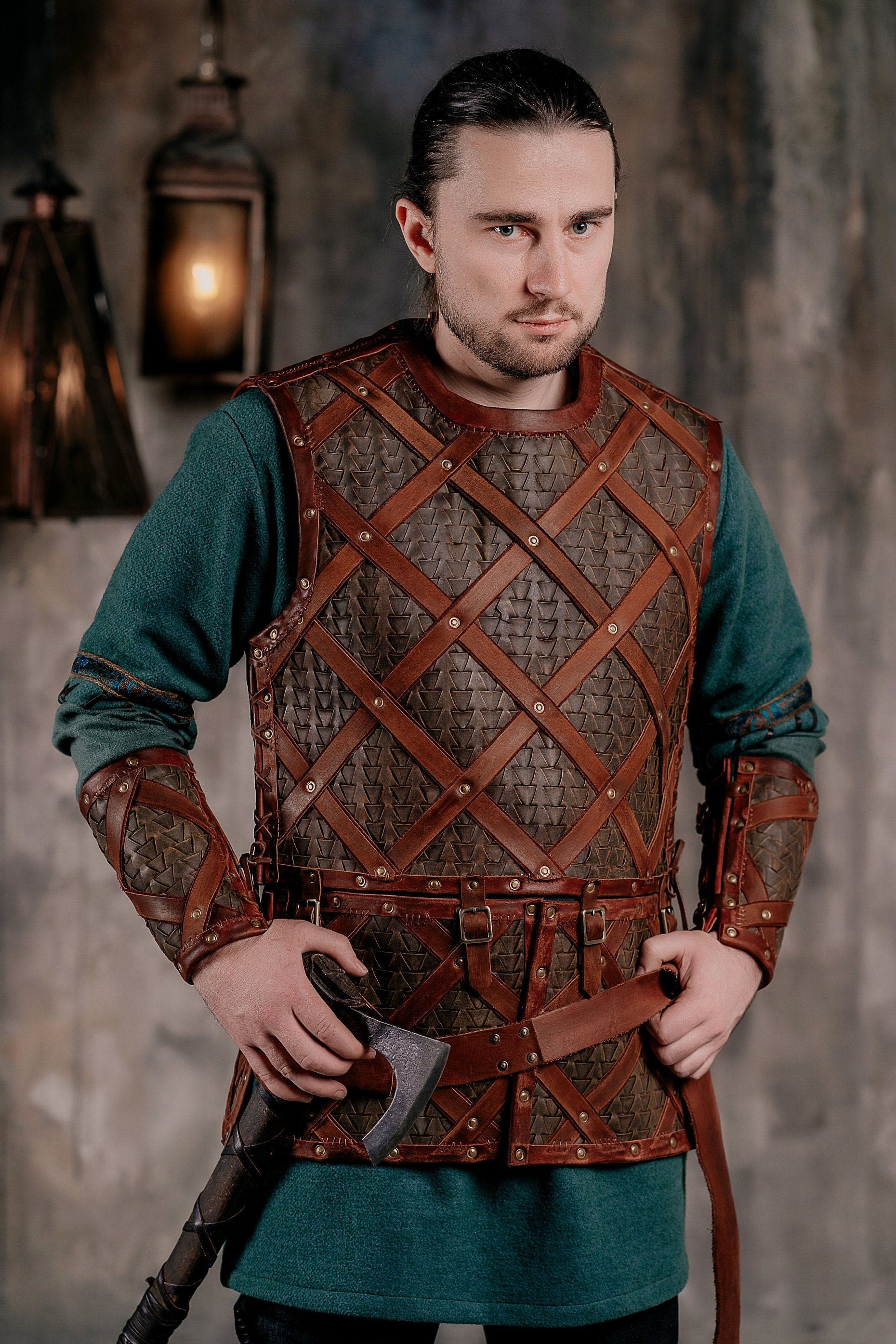 Medieval Viking Leather Armor LARP reenactment costume Renaissance armor
