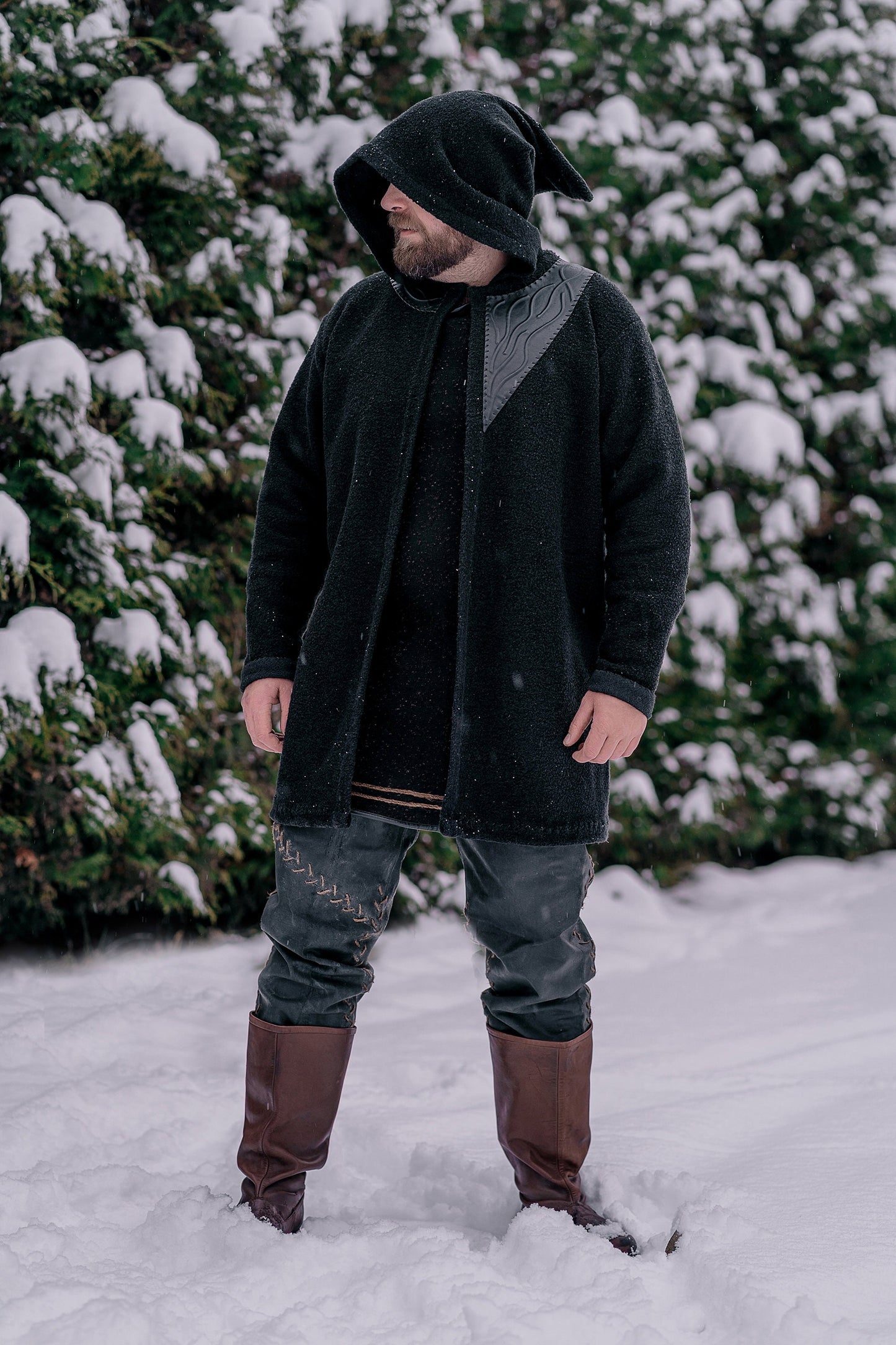 Ragnar wool jacket with hood (Vikings) - SokolArmory