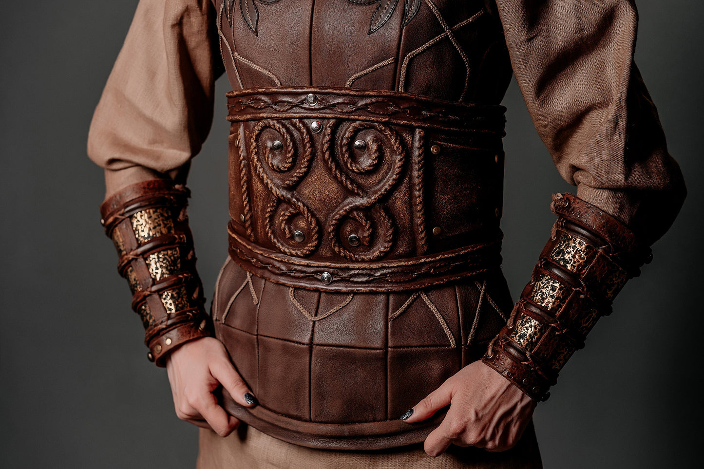 Porunn wide corset belt (Vikings) - SokolArmory