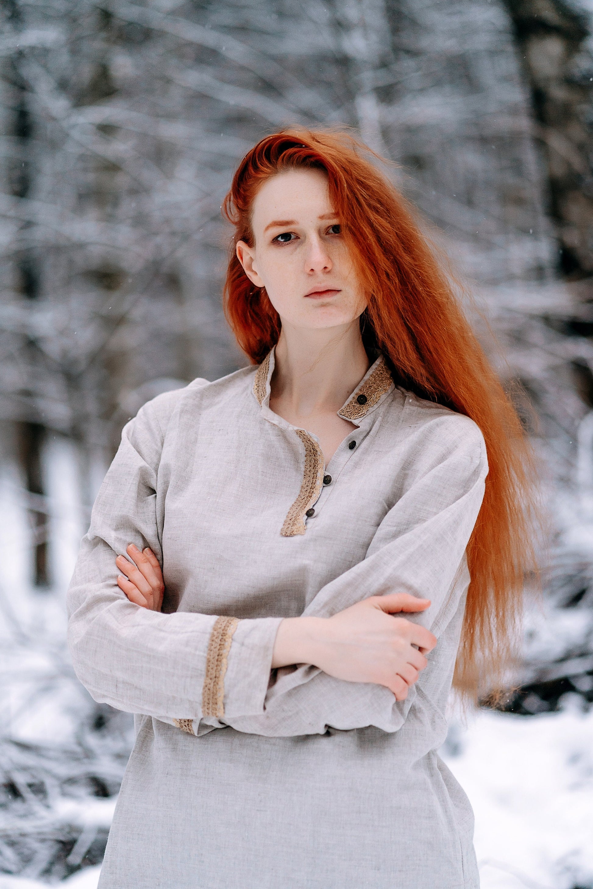 Medieval viking linen underdress "Olga" - SokolArmory