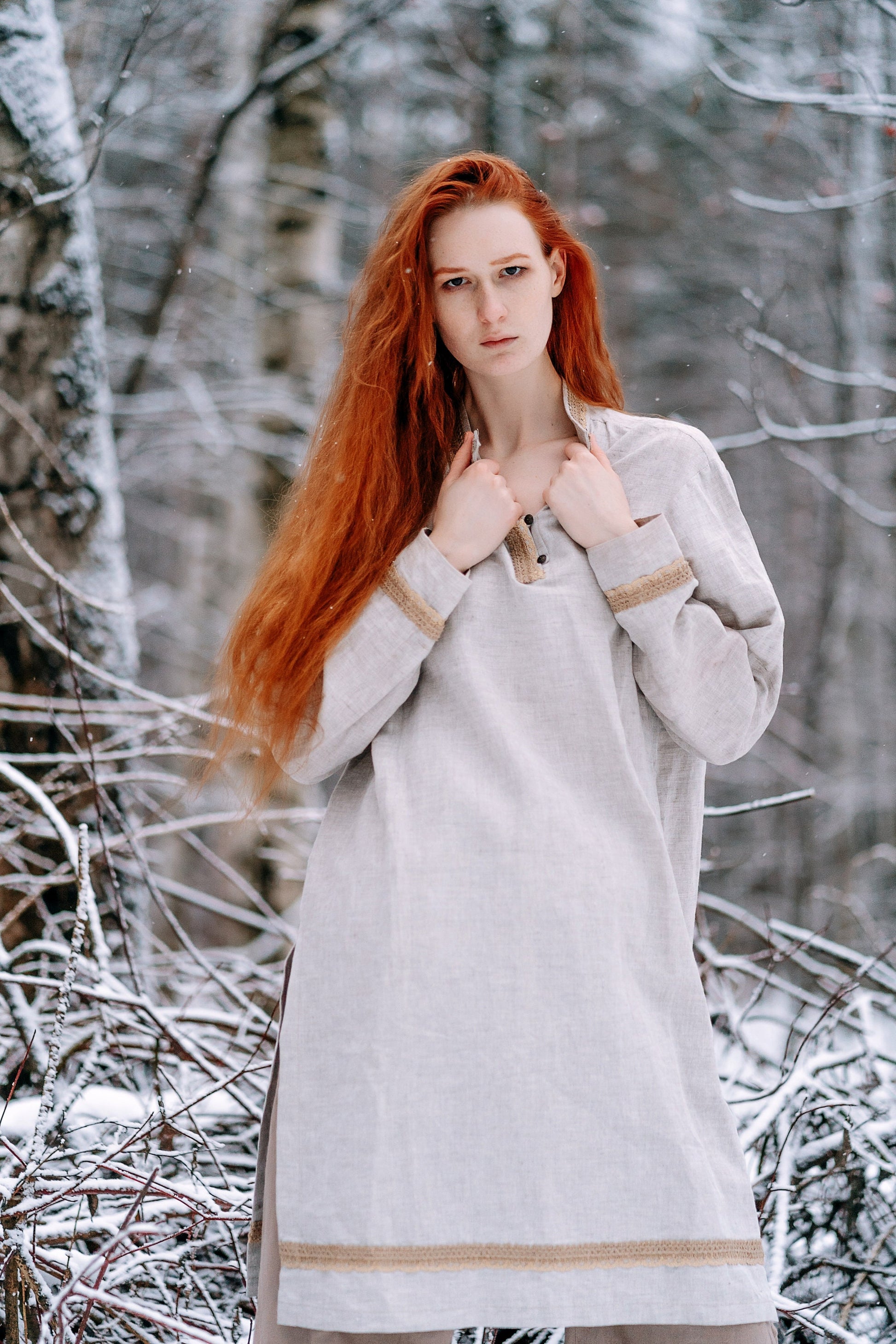 Medieval viking linen underdress "Olga" - SokolArmory