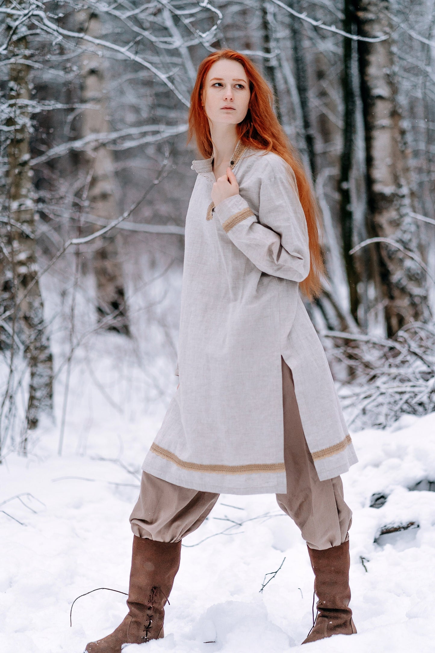 Medieval viking linen underdress "Olga" - SokolArmory