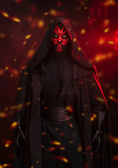 Darth Maul-inspired layered costume set in Black, view 1