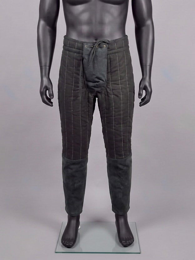 Witcher-inspired black fabric pants in Black, view 1