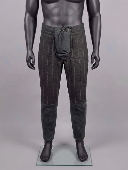 Witcher-inspired black fabric pants in Black, view 1
