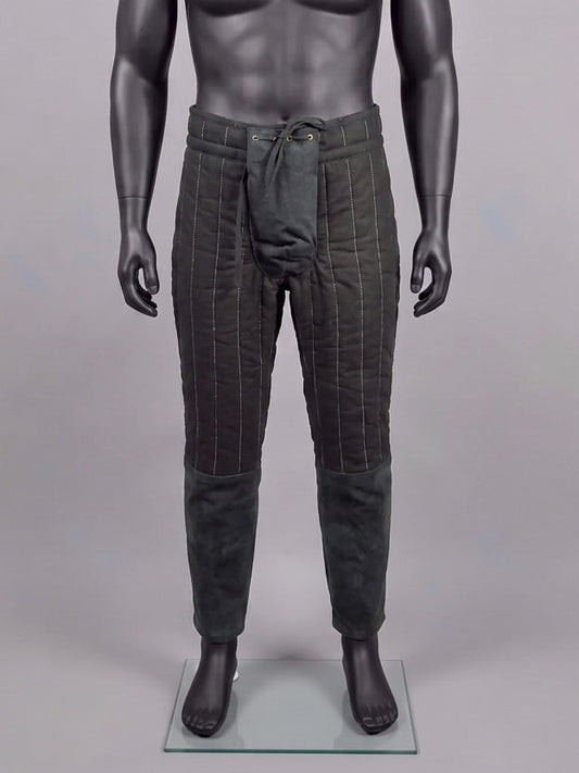 Witcher-inspired black fabric pants in Black, view 1