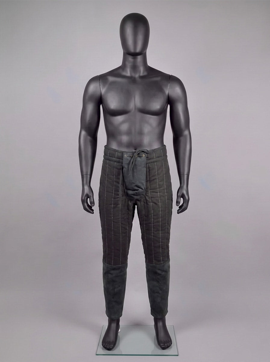 Witcher-inspired black fabric pants in Black, view 3