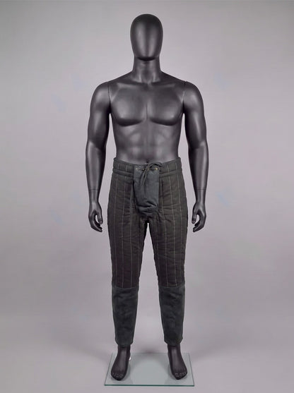 Witcher-inspired black fabric pants in Black, view 3