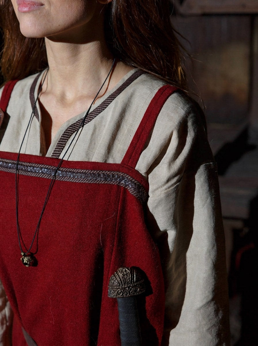 Lagertha-inspired Viking apron dress in Red, view 4
