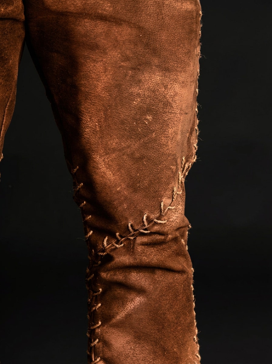 Ragnar-inspired brown leather pants in Brown, view 5