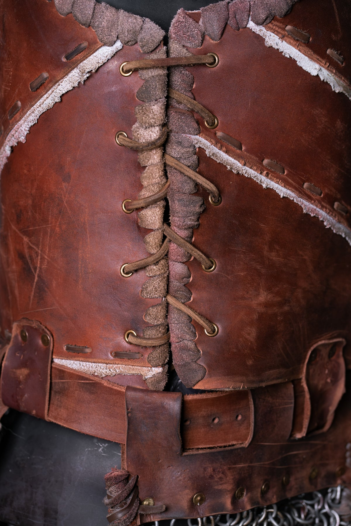 Warlord leather cuirass / body armor in Dark brown, view 6