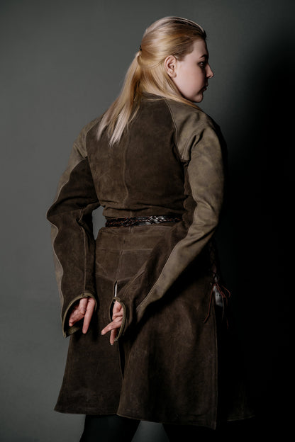 Legolas-inspired long leather coat in Dark brown, view 6