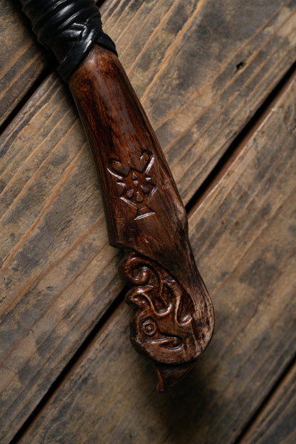 Kratos-inspired Leviathan axe cosplay prop in Brown and silver, view 10