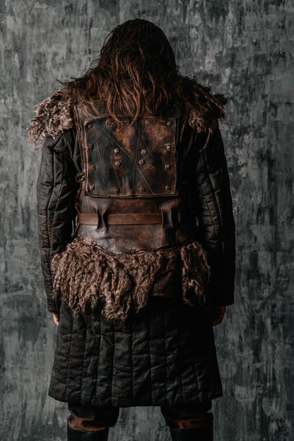 Viking larp armor with bass accents