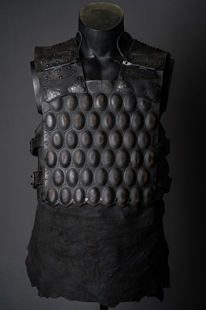 LARP leather cuirass with brass accents