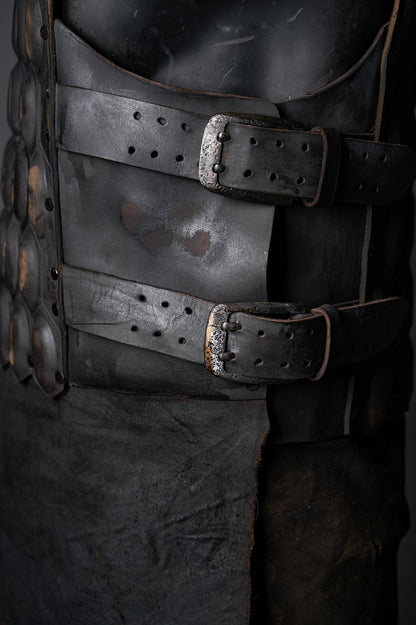 LARP leather cuirass with brass accents