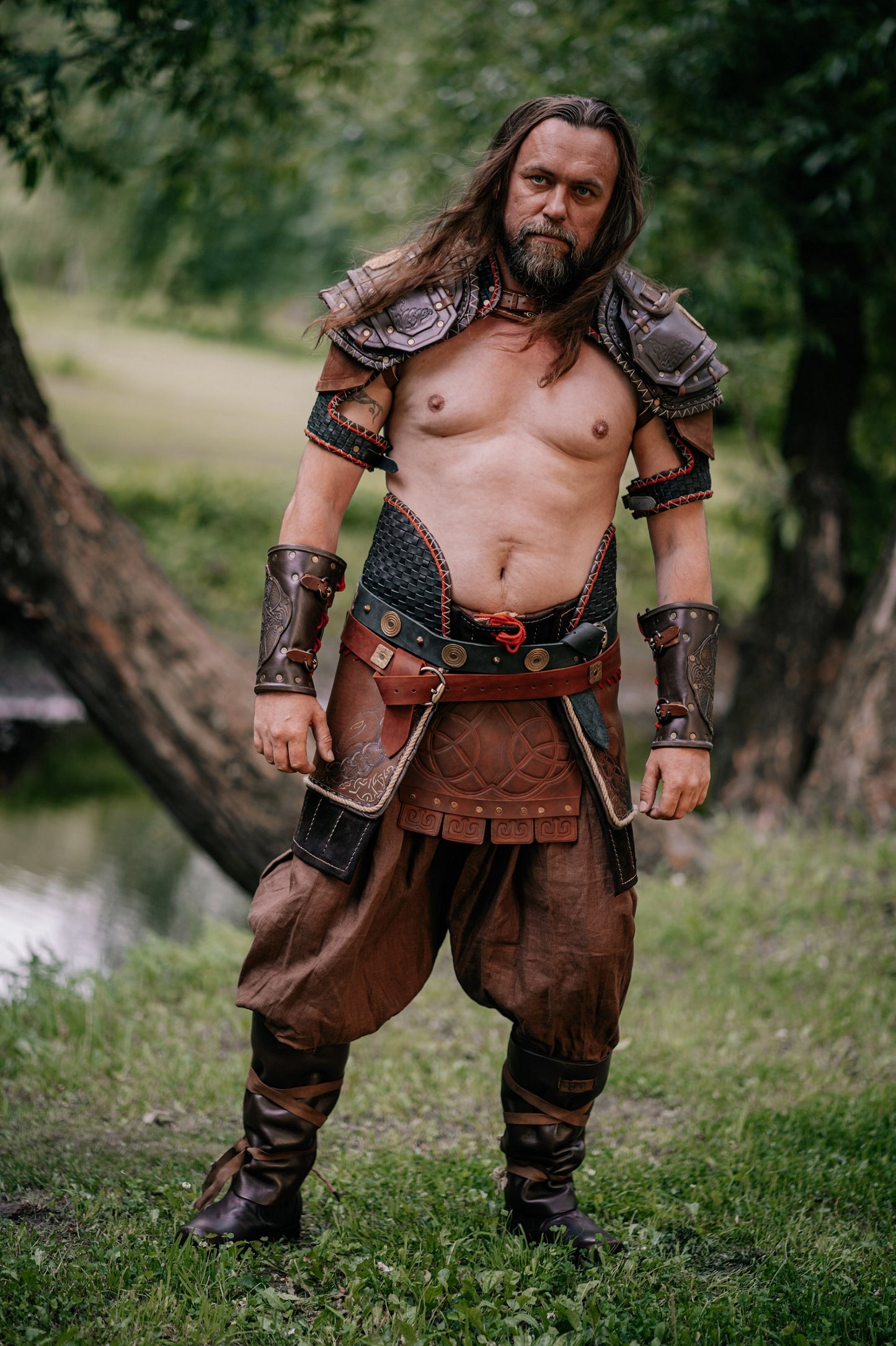 Thor Costume From God of War Cosplay Leather Armor for LARP 