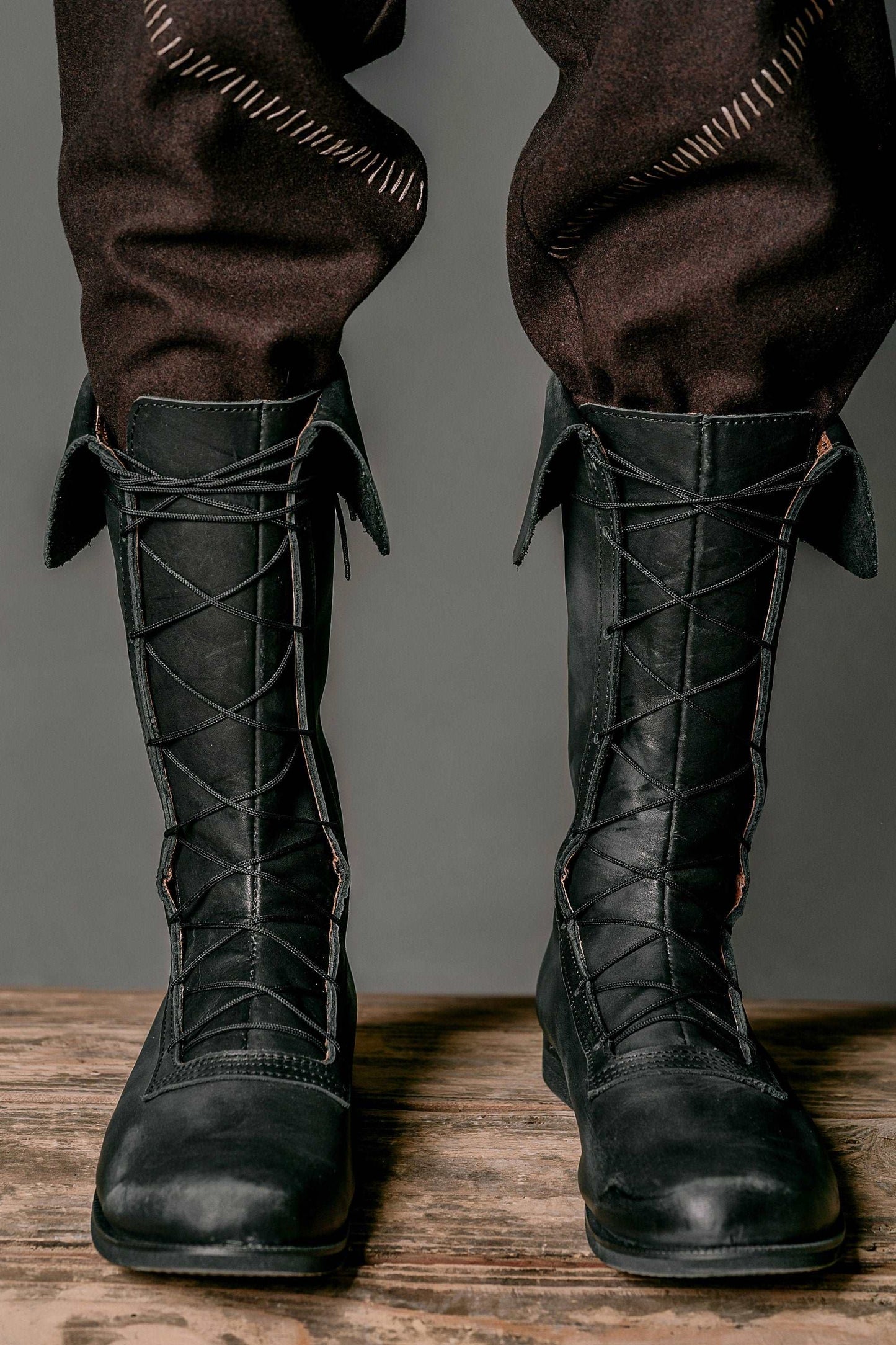 Charles Vane leather high boots (black sails)