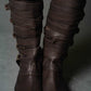 Assassin leather low boots + greaves with fur