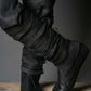 Assassin black leather low boots + greaves