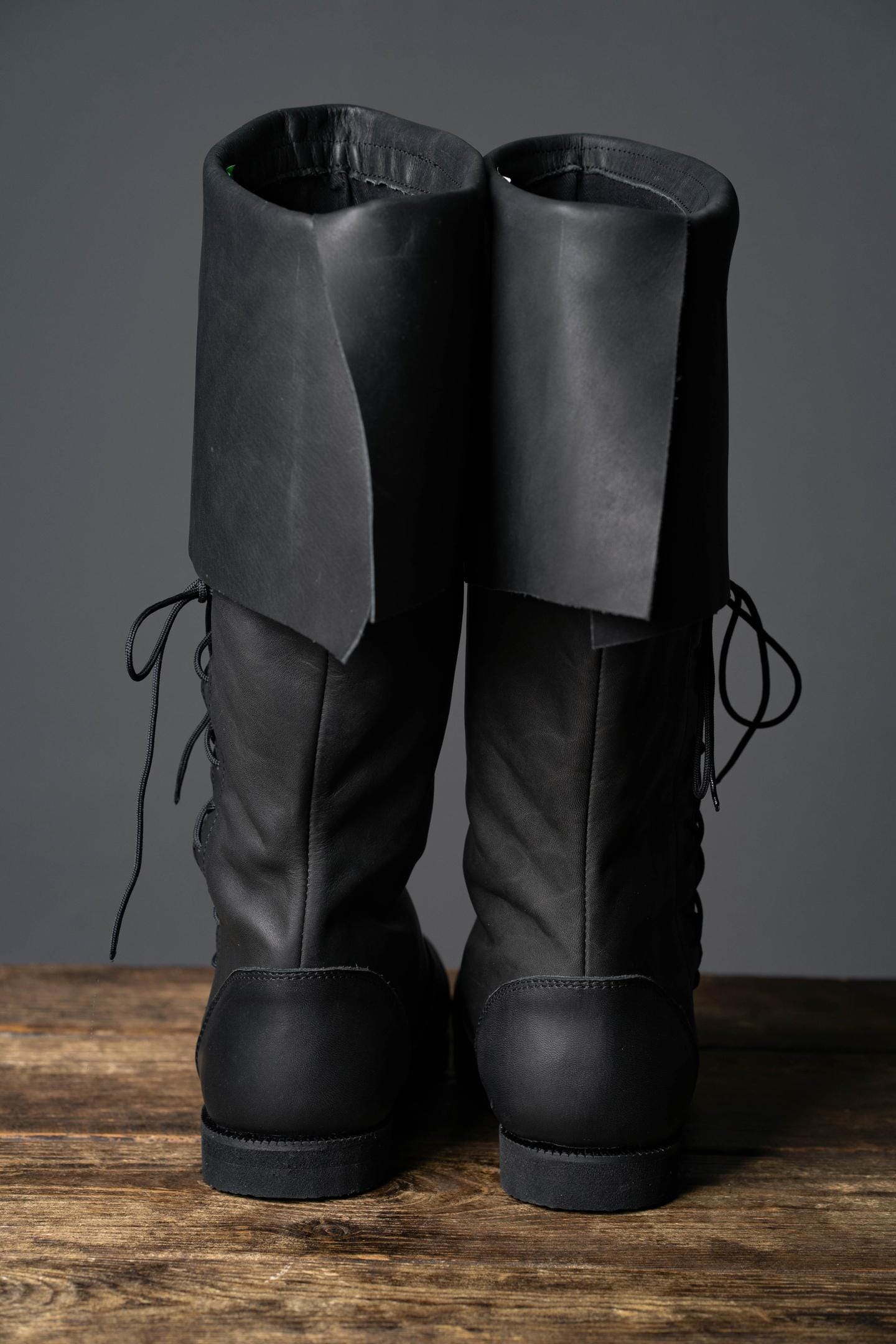 Cuffed Medieval Black Boots "Ranger" / Handmade from genuine leather / LARP / SCA / Ren Faire shoes/ Chaussures Medieval