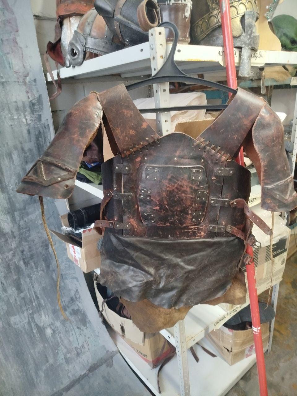 IN STOCK / S size / Larp leather armor set with shoulders