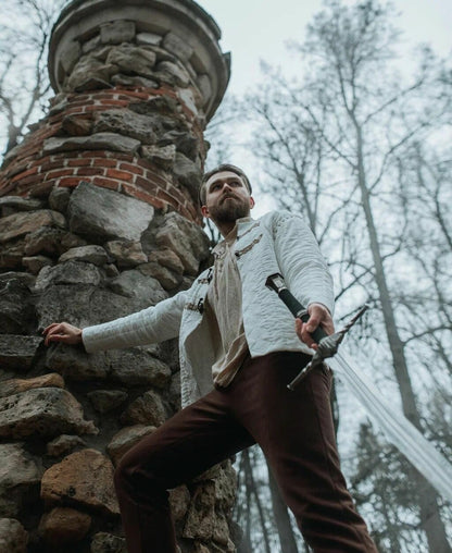 King Arthur inspired jacket styled for medieval fantasy cosplay