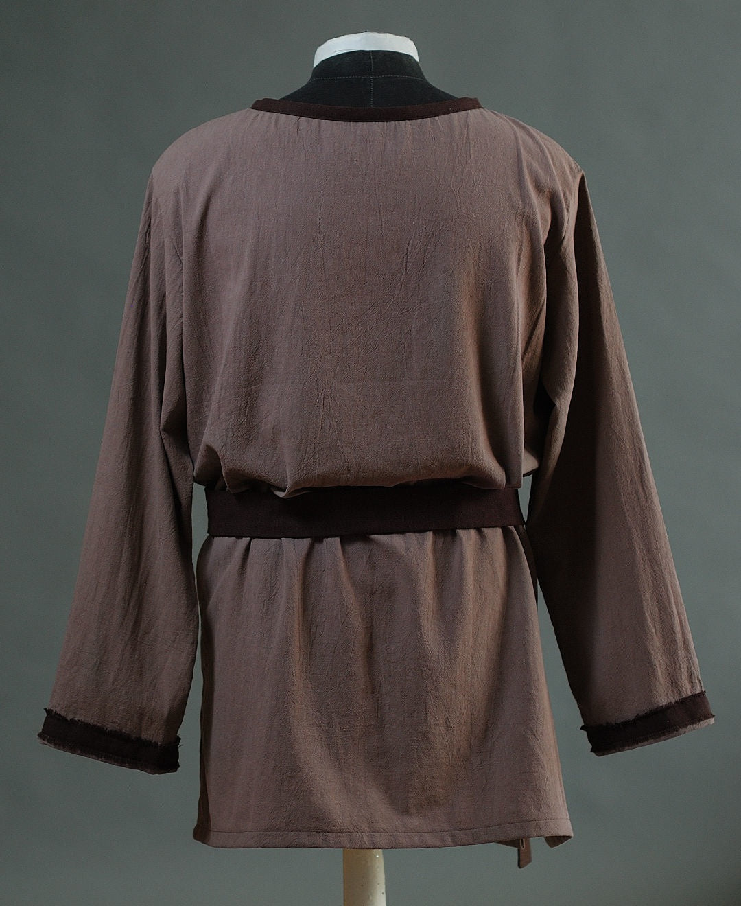 Handmade cotton LARP shirt shown from an angled view