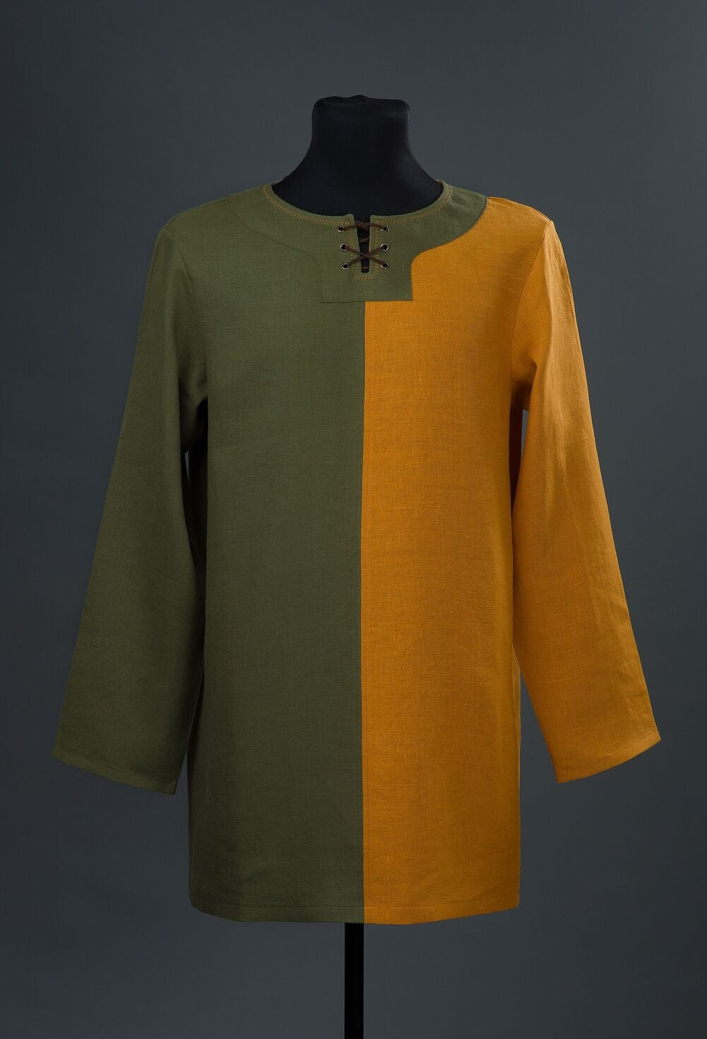 Two-tone linen medieval shirt, product view 2