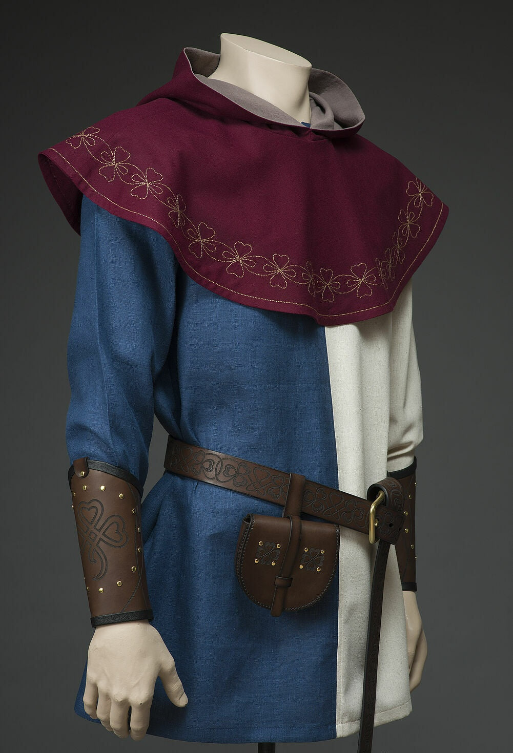 Two-tone linen medieval shirt, product view 14
