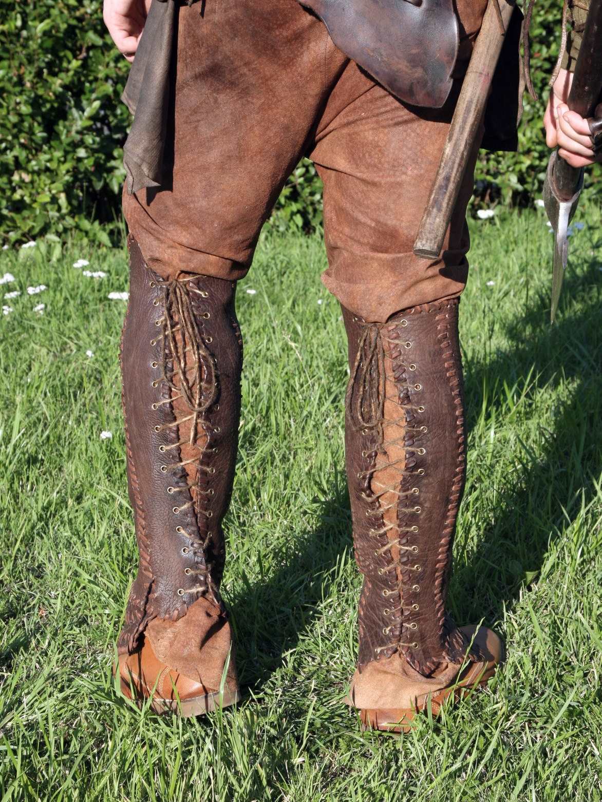 Floki leather shin guards (Vikings)