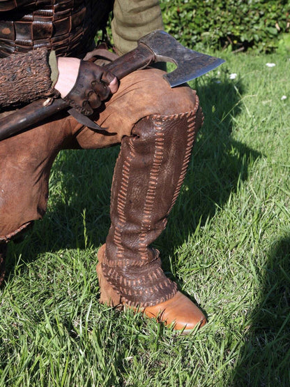 Floki leather shin guards (Vikings)