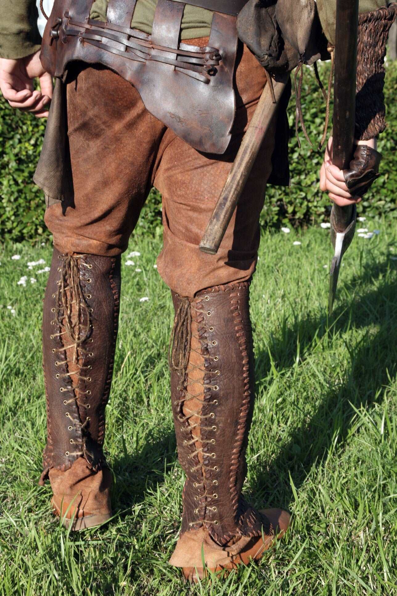 Floki leather shin guards (Vikings)