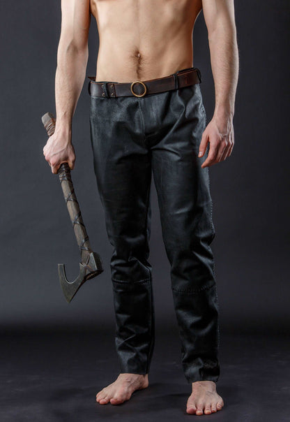 Black pirate trousers; viking larp pants