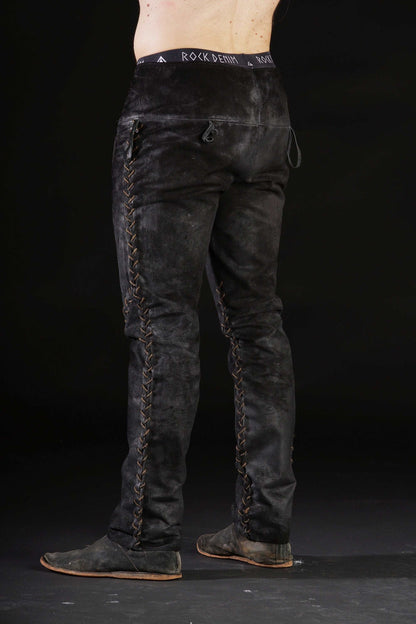 Black leather pants men