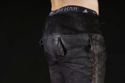 Black leather pants men