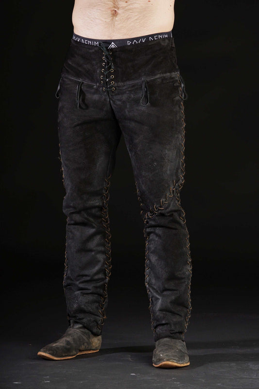 Black leather pants men