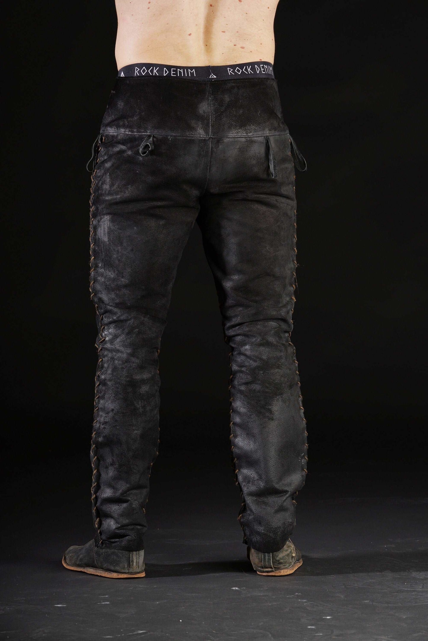 Black leather pants men