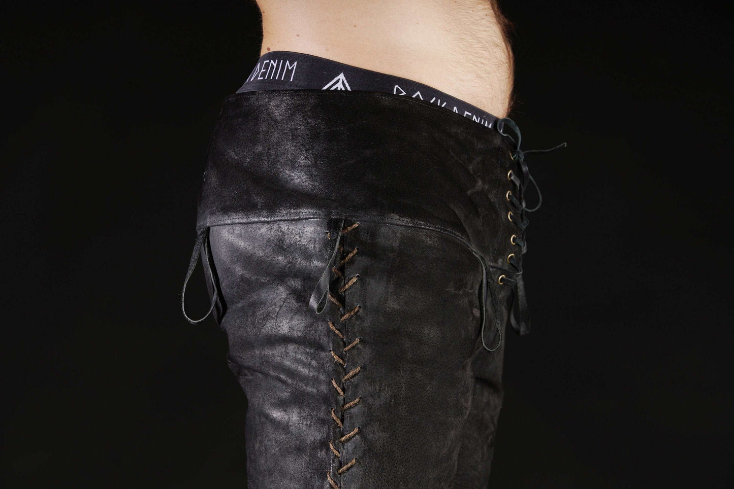 Black leather pants men