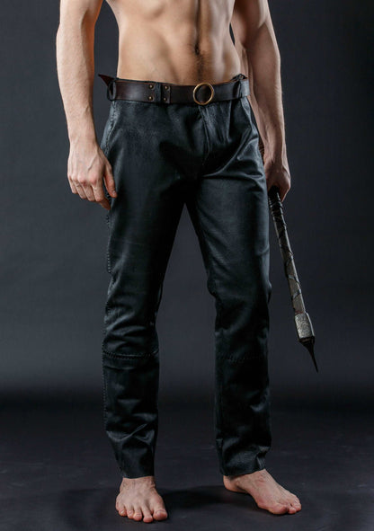 Black pirate trousers; viking larp pants