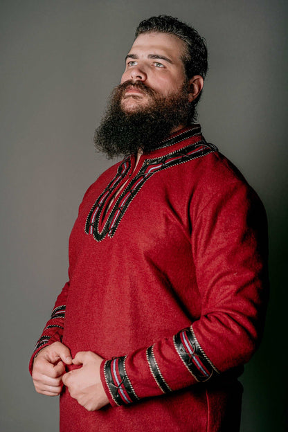 Harald red wool tunic (Vikings)