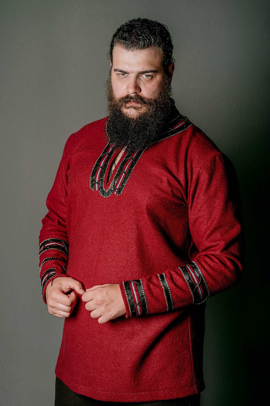 Harald red wool tunic (Vikings)