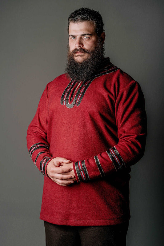 Harald red wool tunic (Vikings)