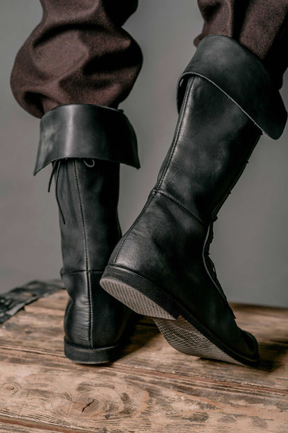 Charles Vane leather high boots (black sails)