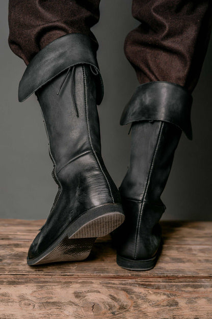 Charles Vane leather high boots (black sails)