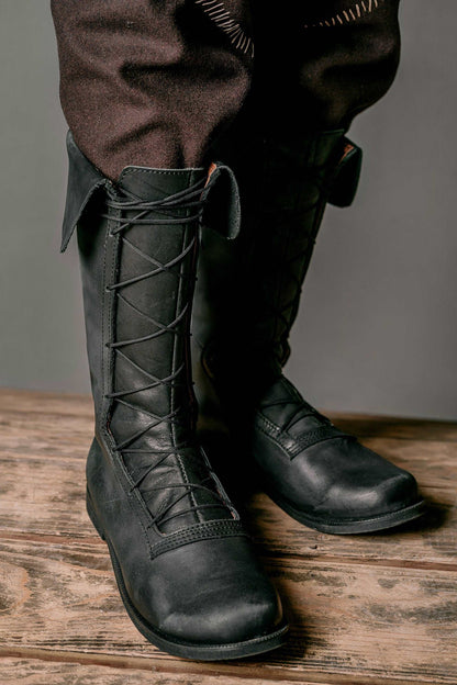 Charles Vane leather high boots (black sails)