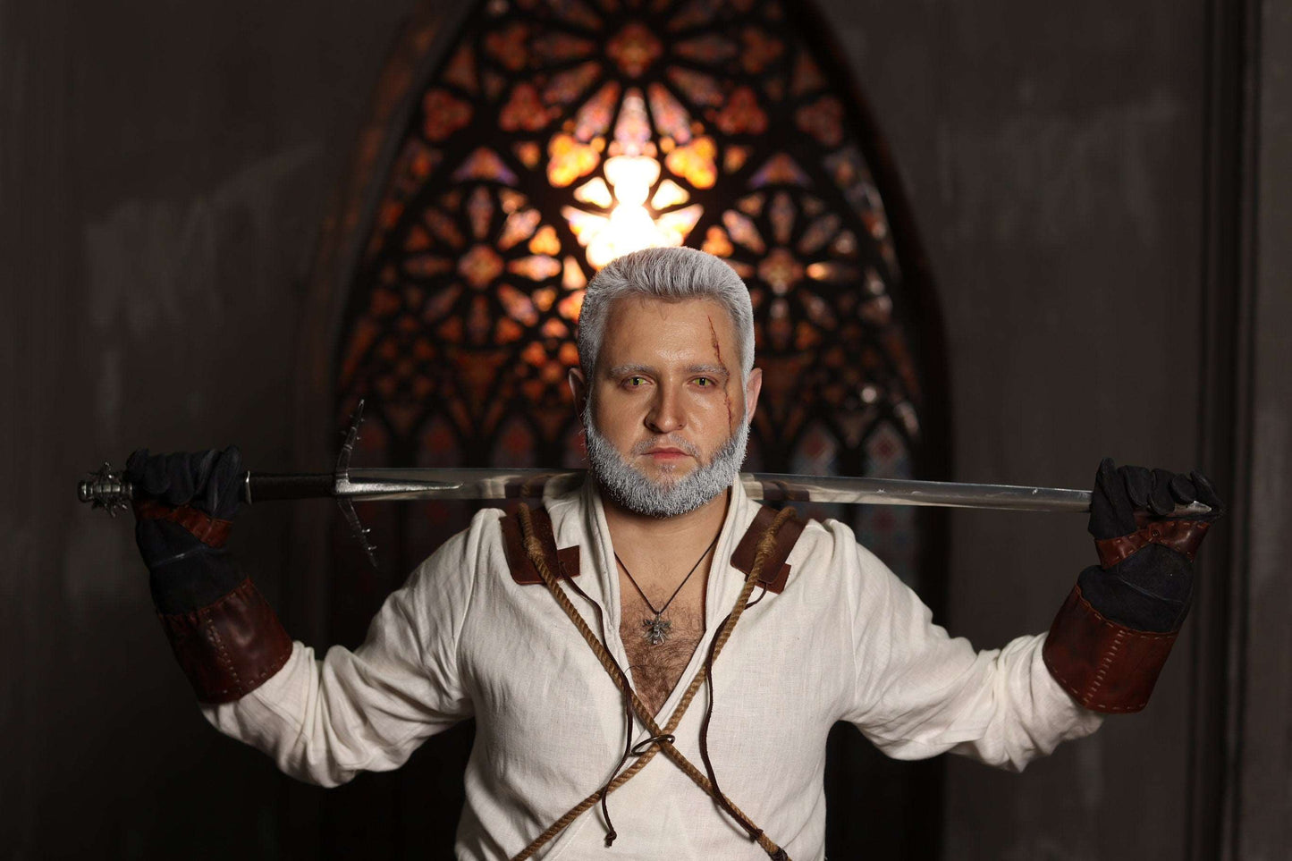 Geralt of Rivia costume white shirt